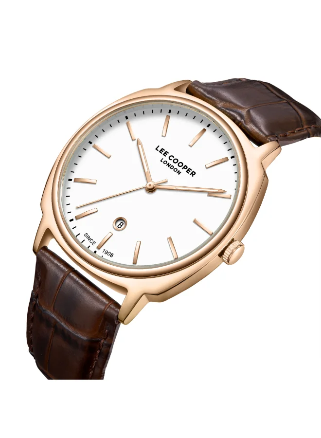 لي كوبر ساعة جلد رجالية تناظرية . -  مم